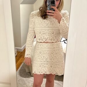 Anthropologie Saylor Two Piece White Lace Set